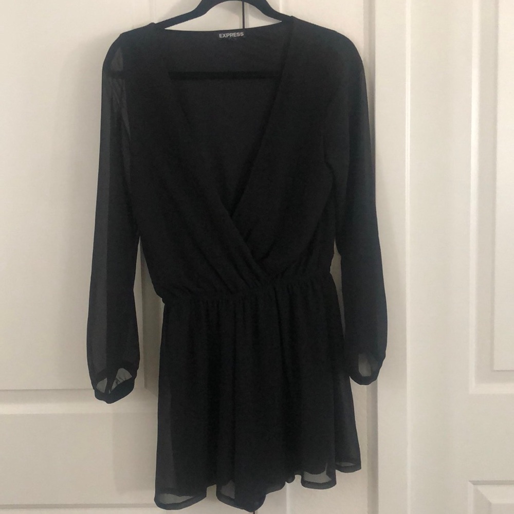 Black Chiffon Romper from Express size small